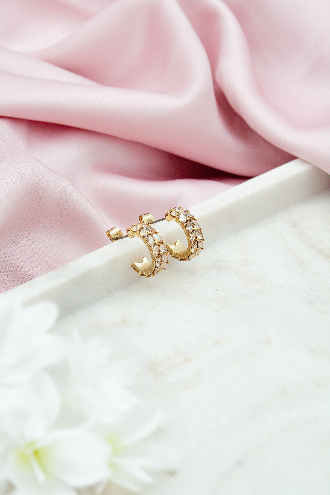 Lorenza crystal earrings champagne