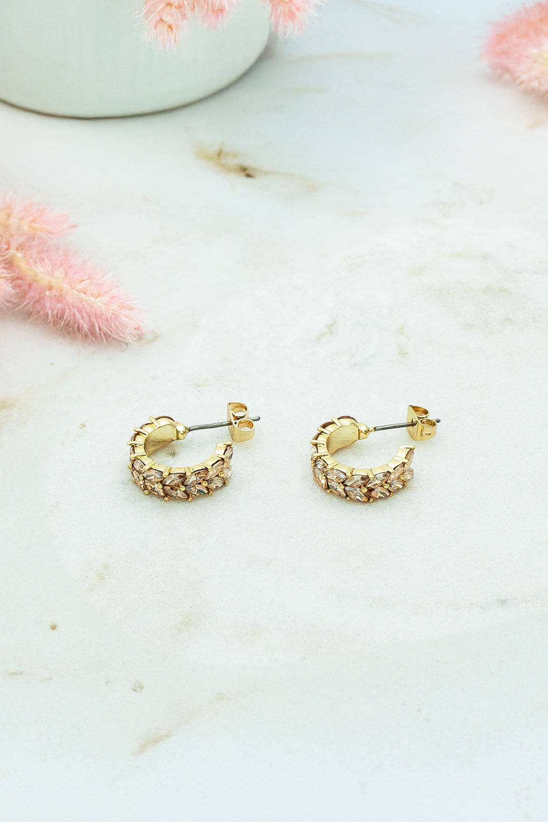 Lorenza crystal earrings champagne