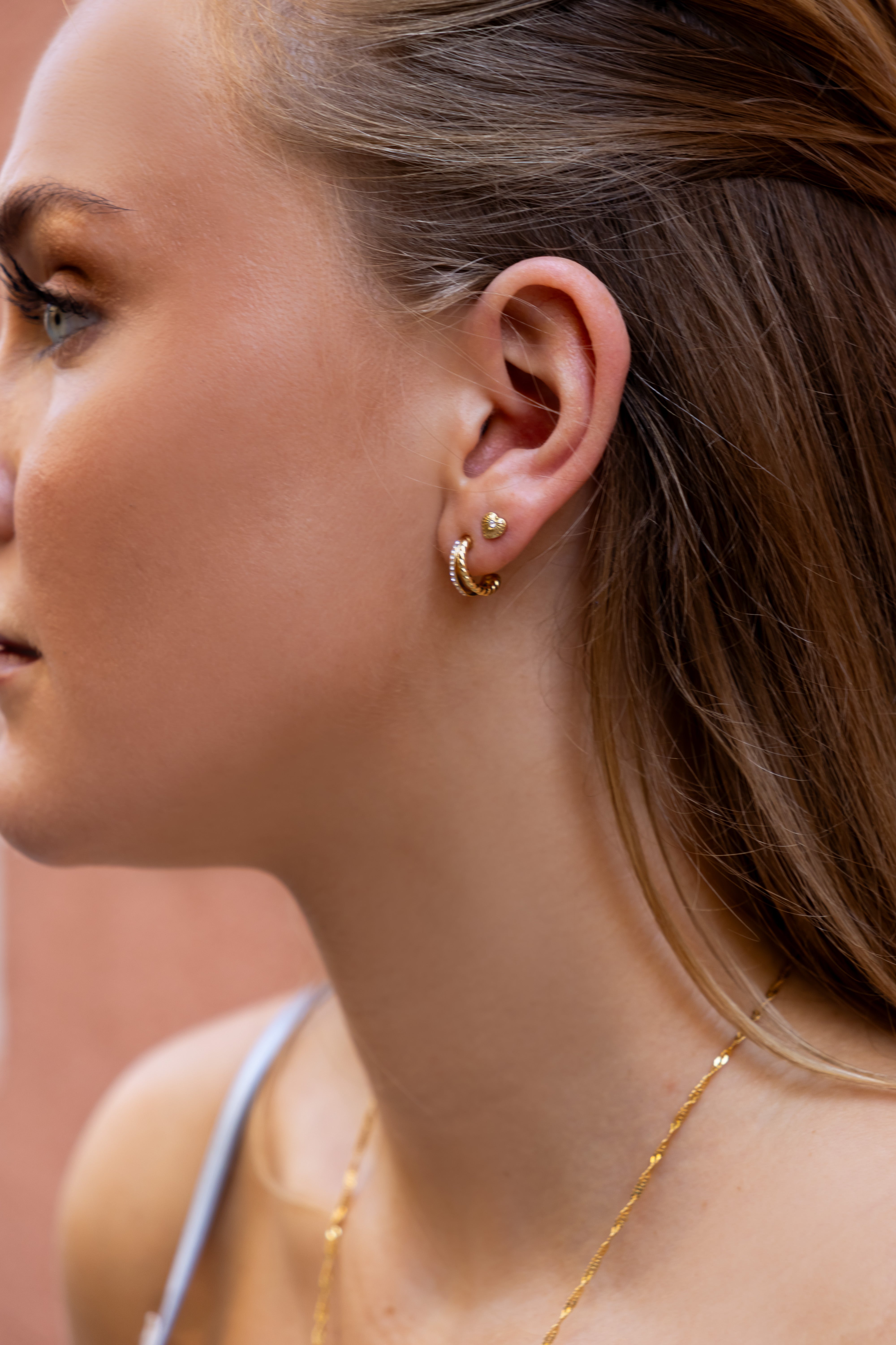Lumina twisted hoops