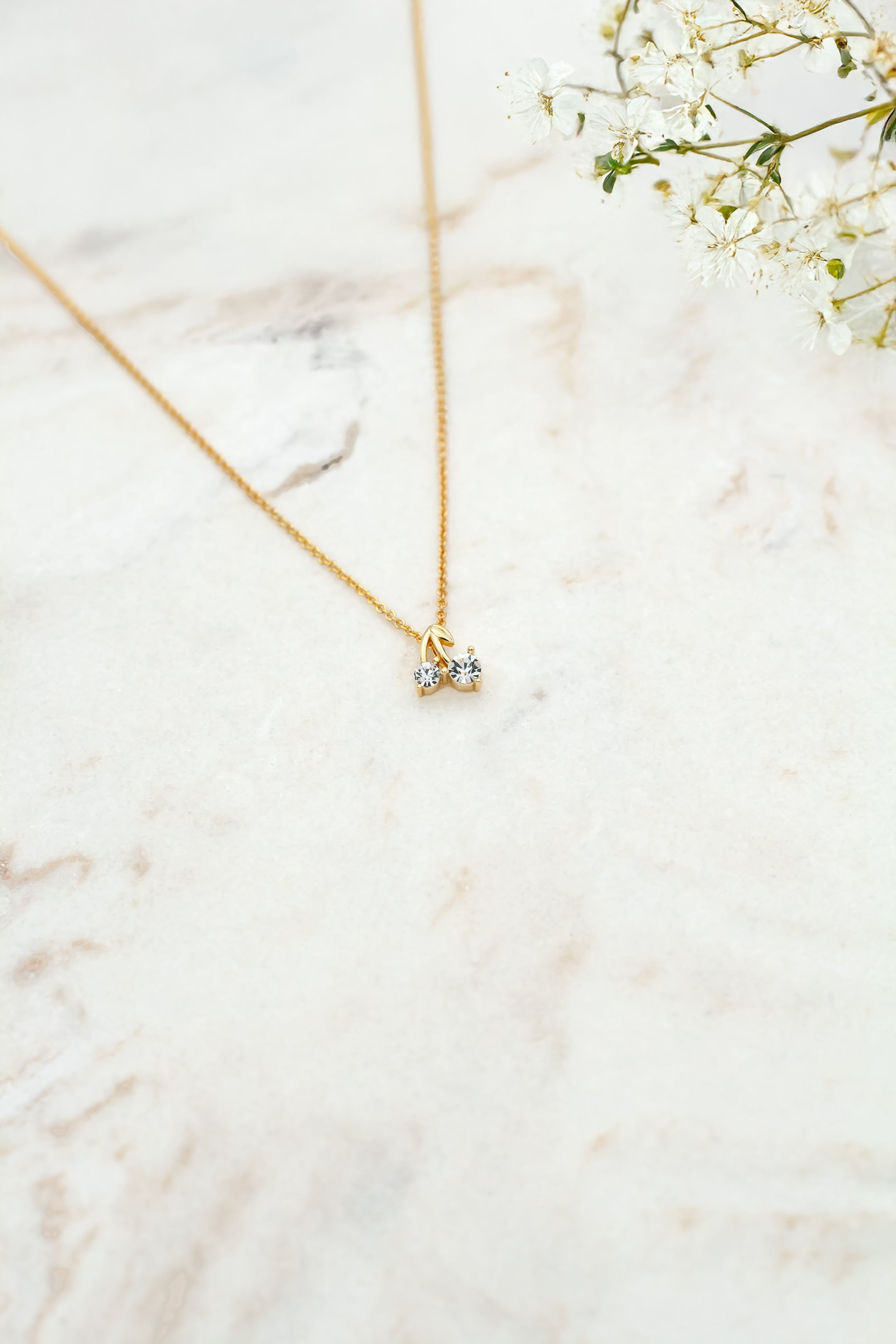 Cherry crystal necklace