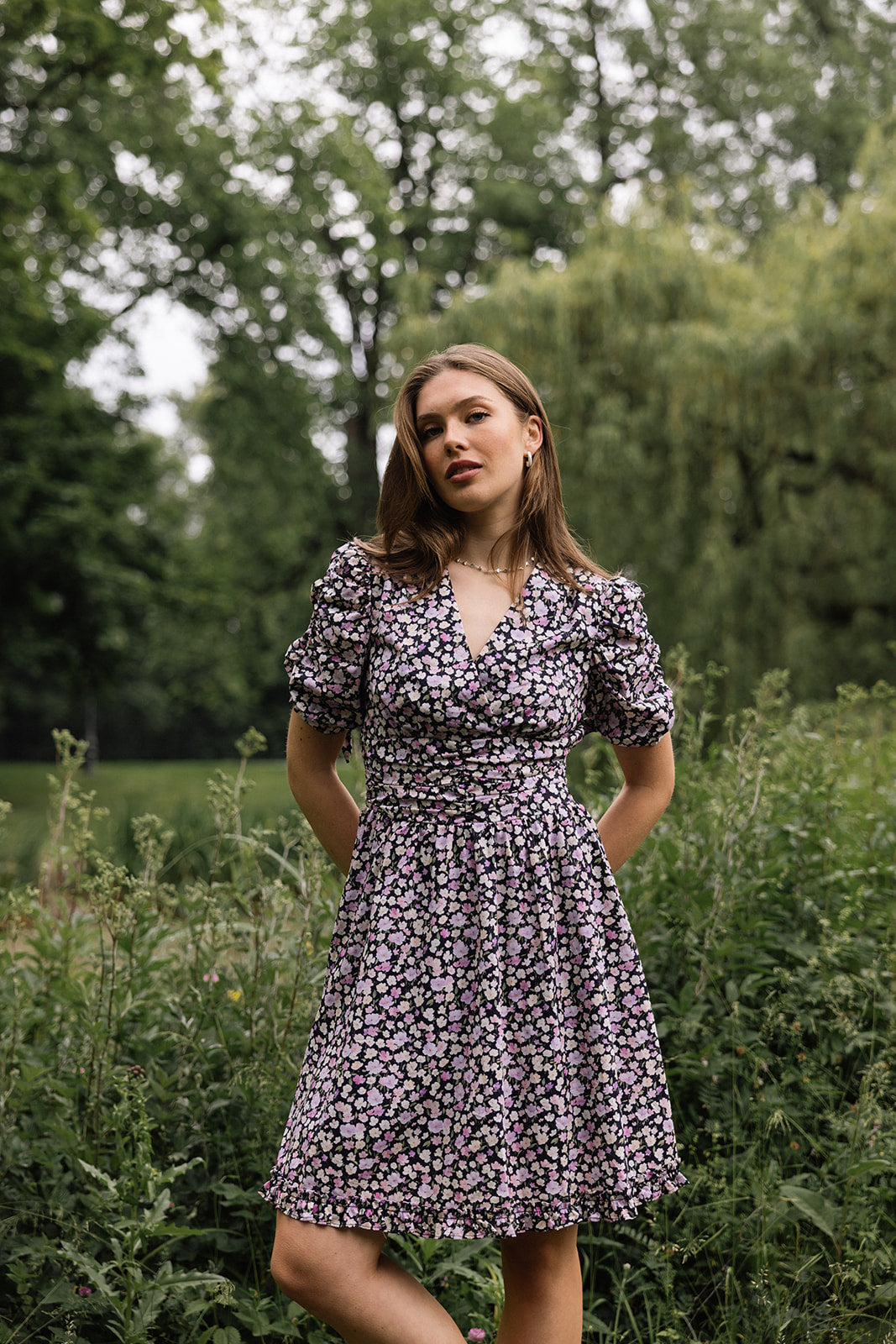 Aurelie dress black print