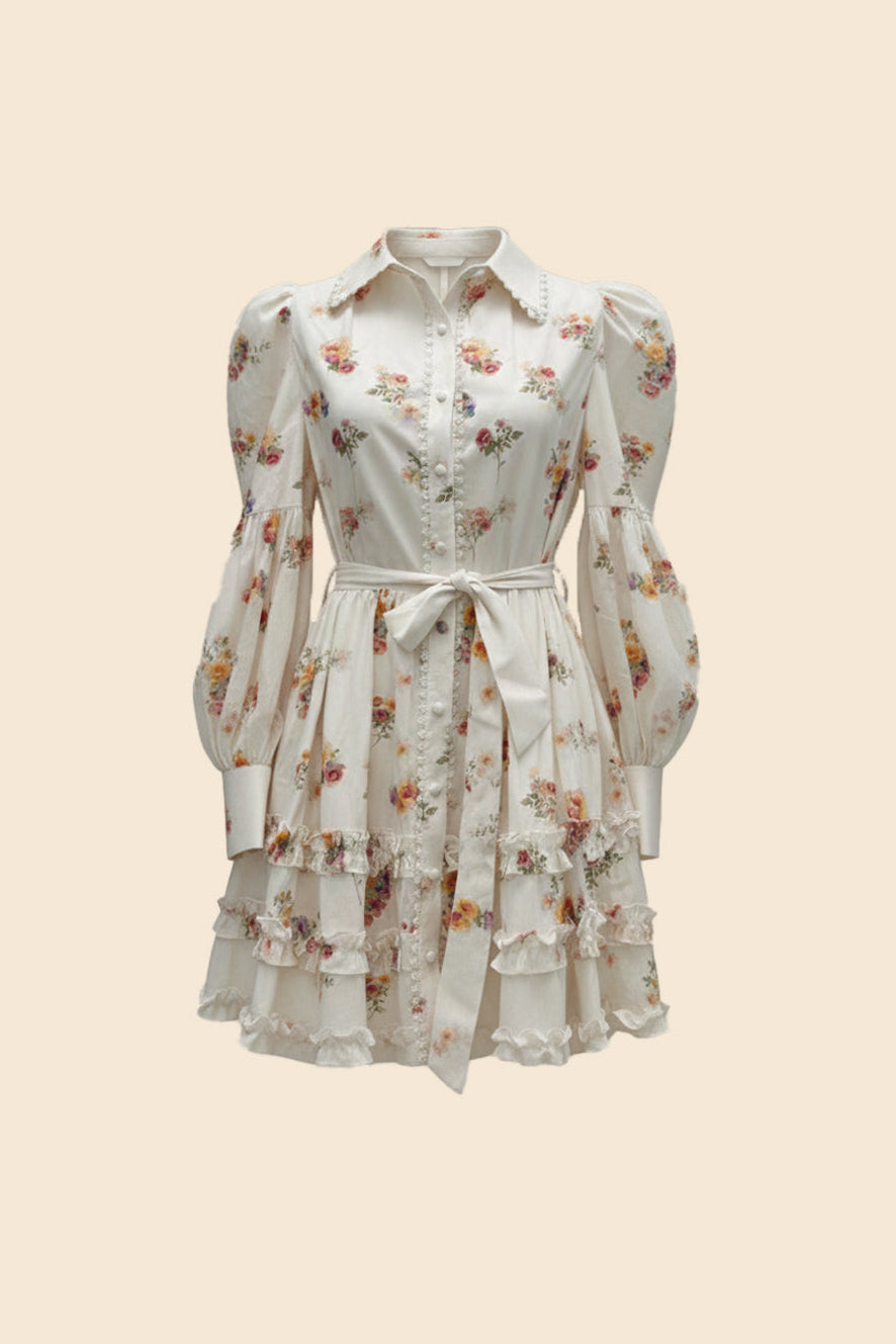 Secrets by B -Sara dress white - red flowers