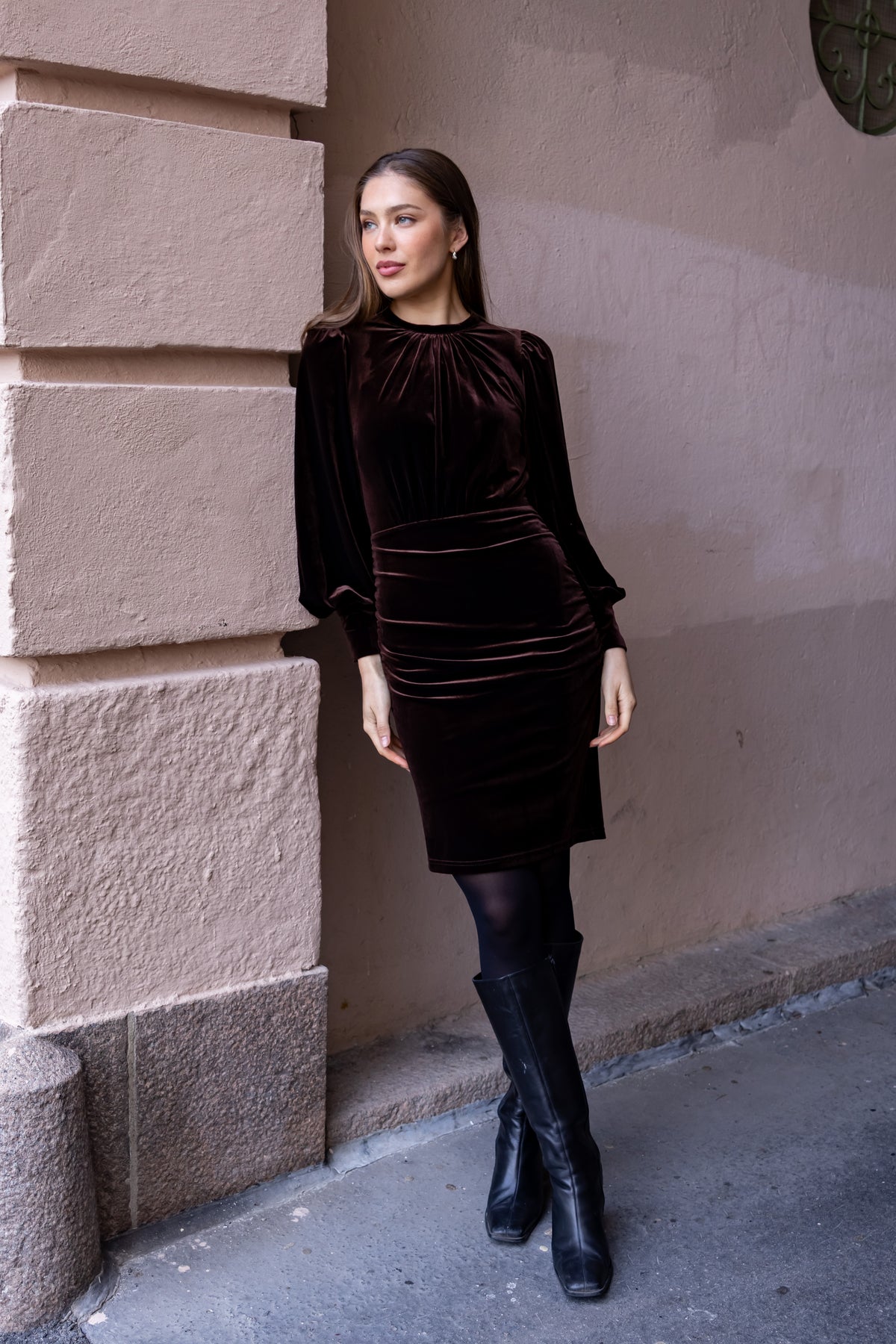 Secrets by B AW26 Amina long sleeve dress