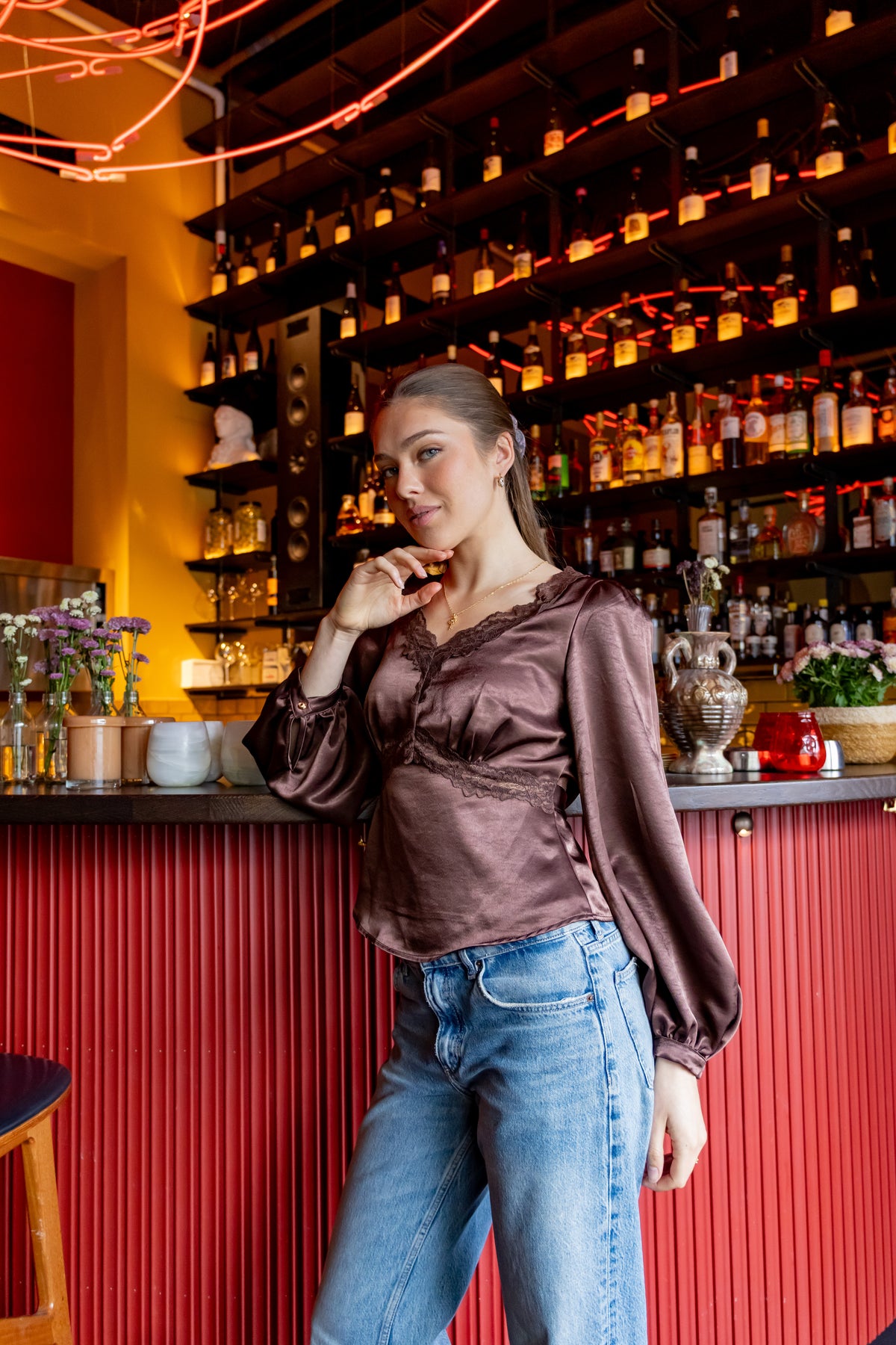 Secrets by B AW26 Rosalie blouse brown
