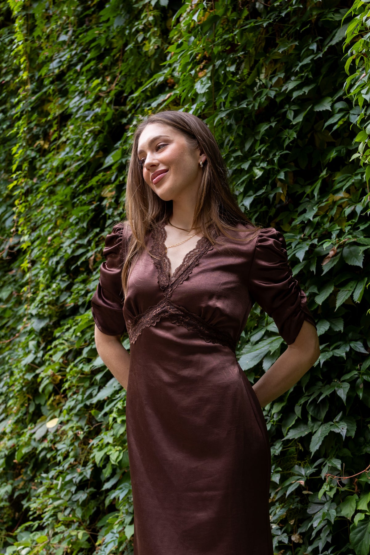 Secrets by B AW26 Rosalie dress brown