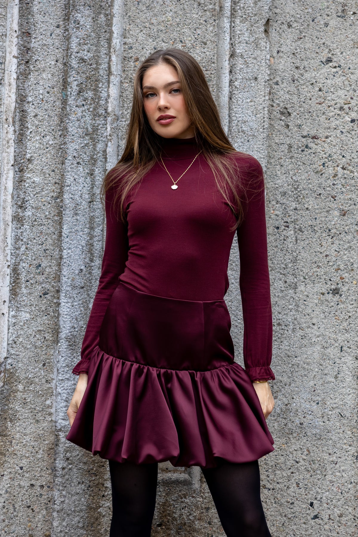 Secrets by B AW26 Cleo top burgundy
