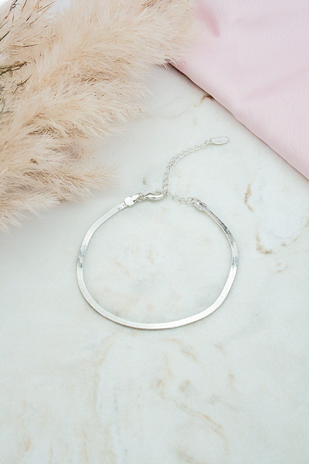 Snake chain bracelet slim silver