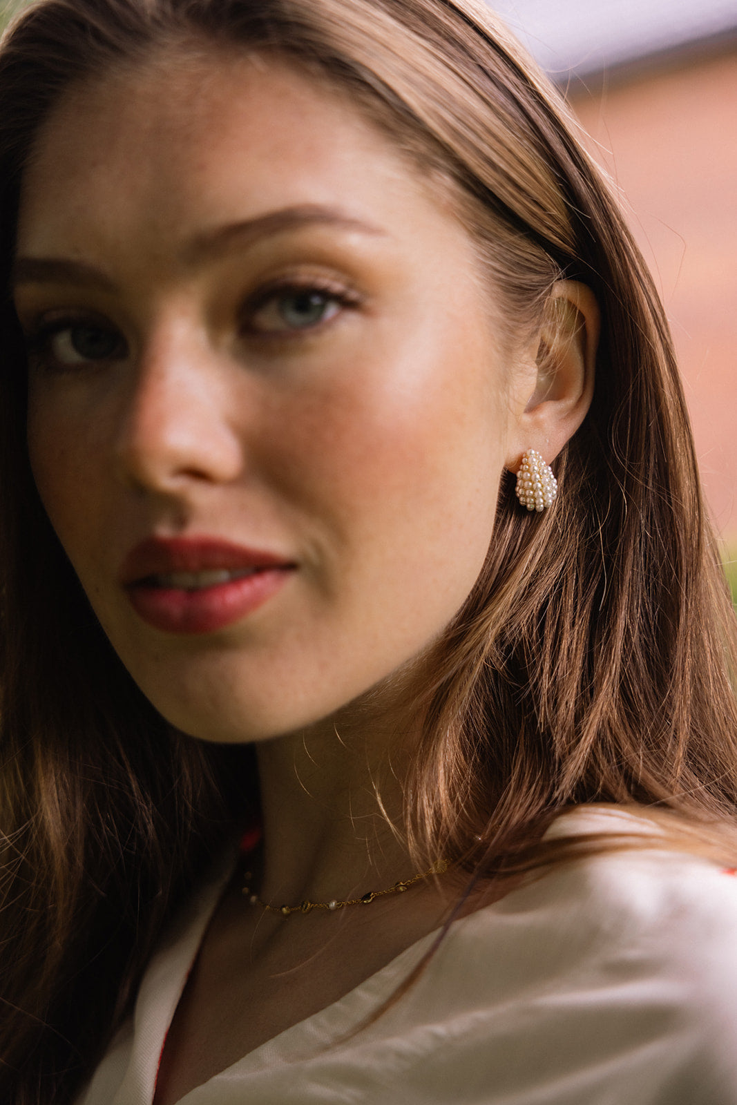 Pearly drop earrings