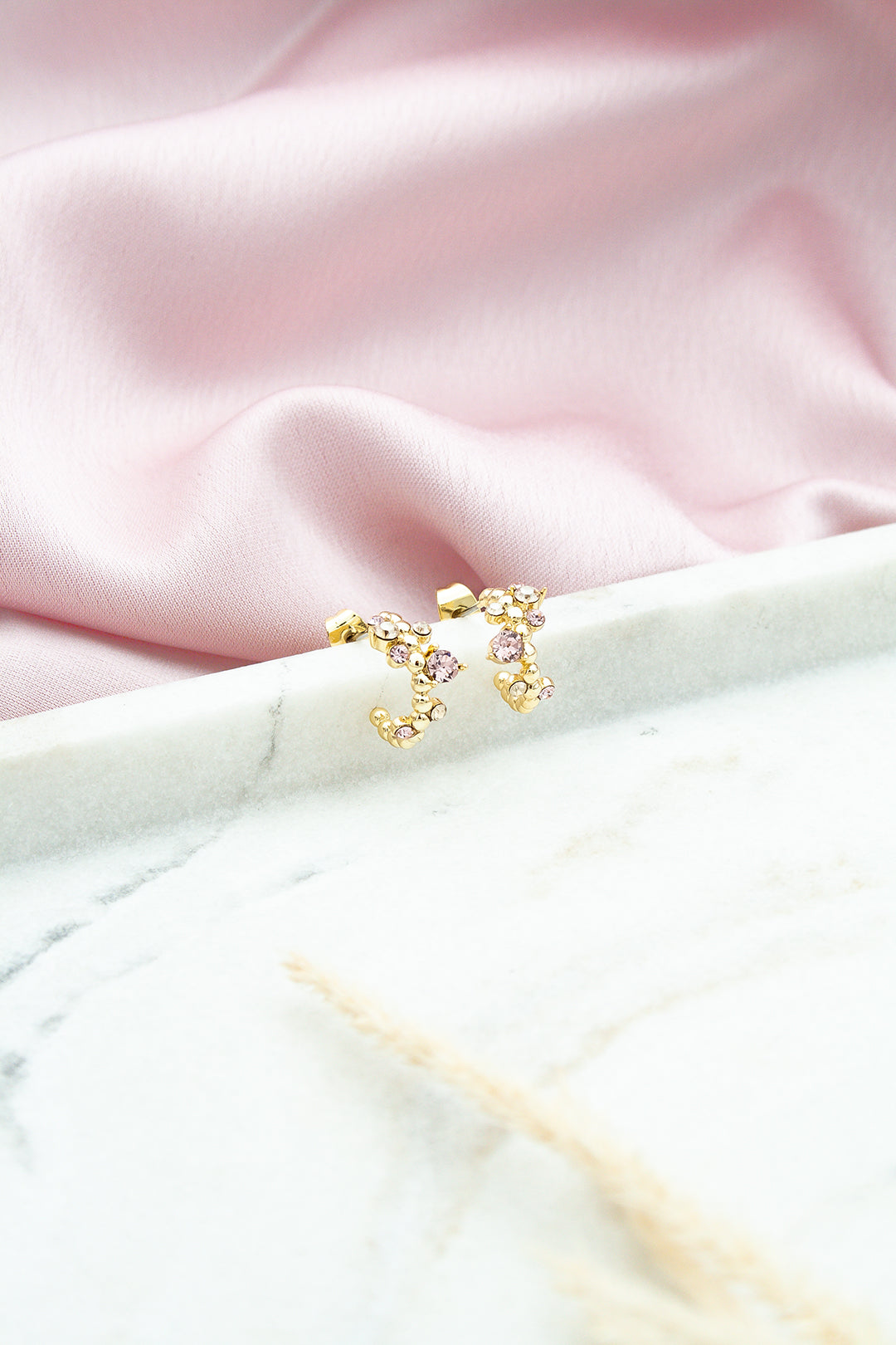 Lily earrings petite golden pinks