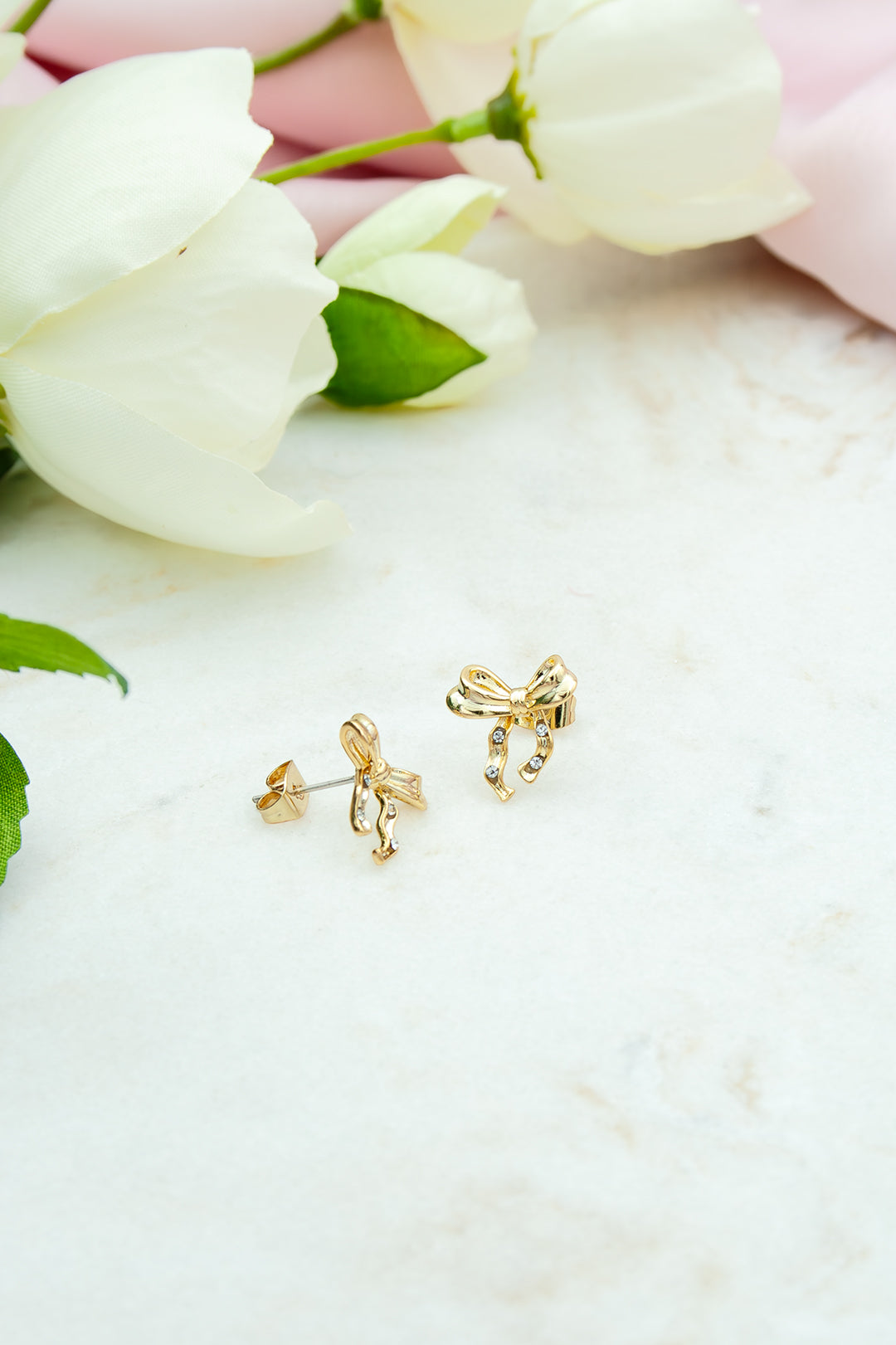 Crystal bow earrings