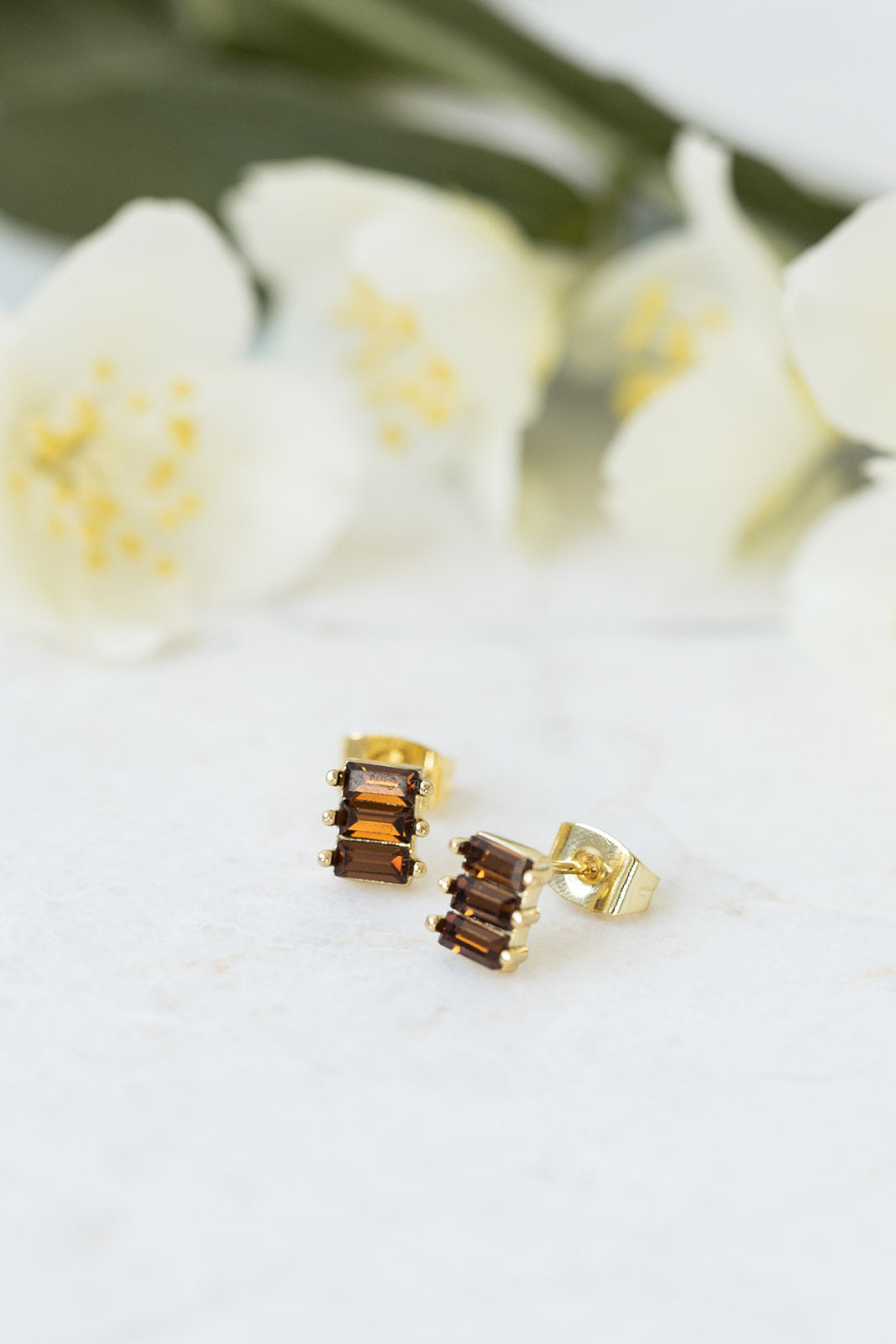 Ambre earrings smoked topaz