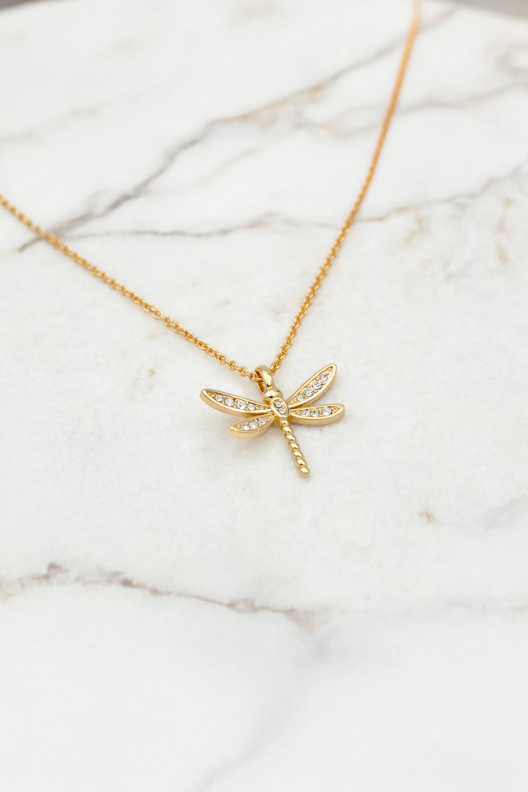 Crystal dragonfly necklace