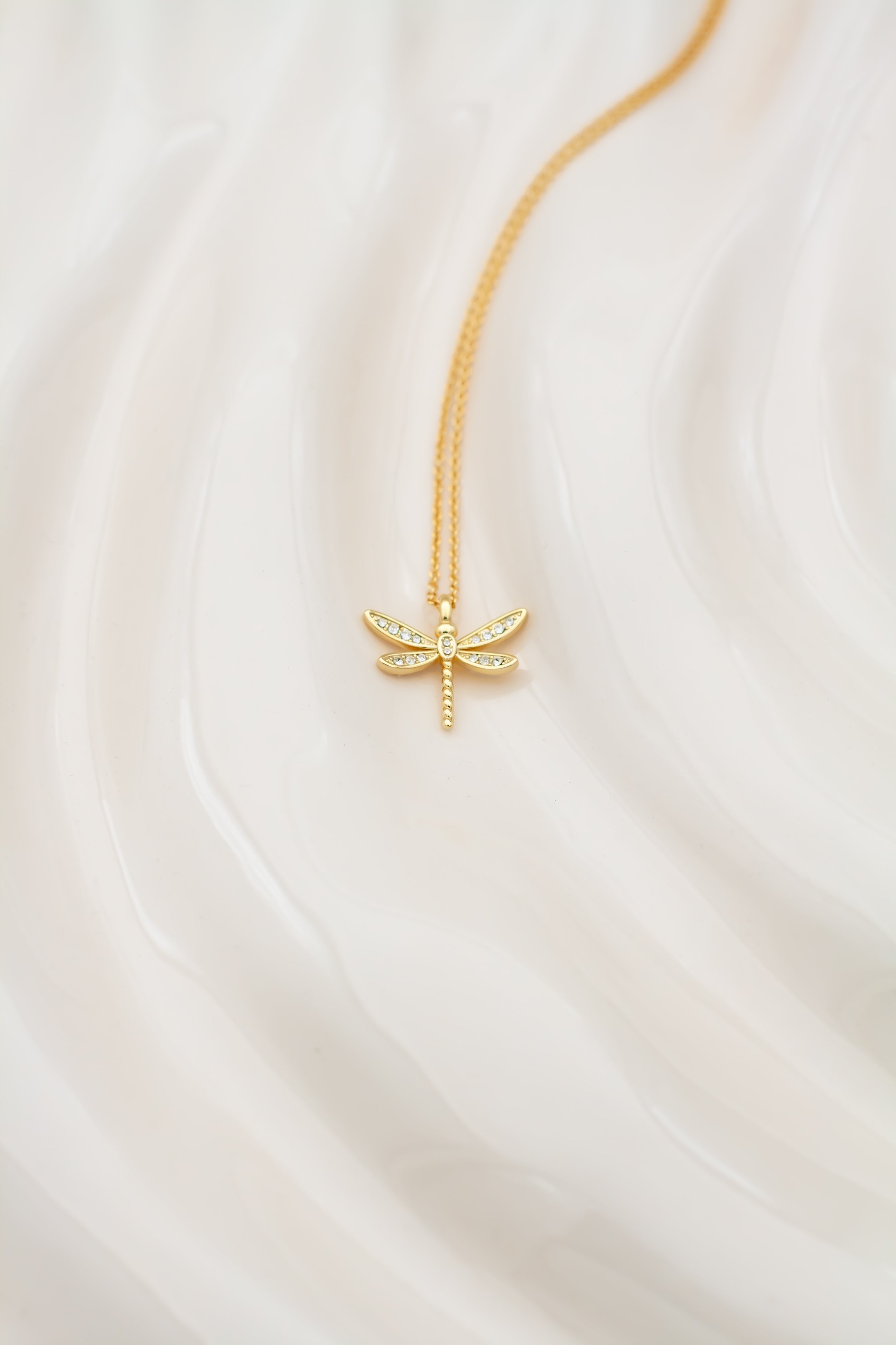 Crystal dragonfly necklace