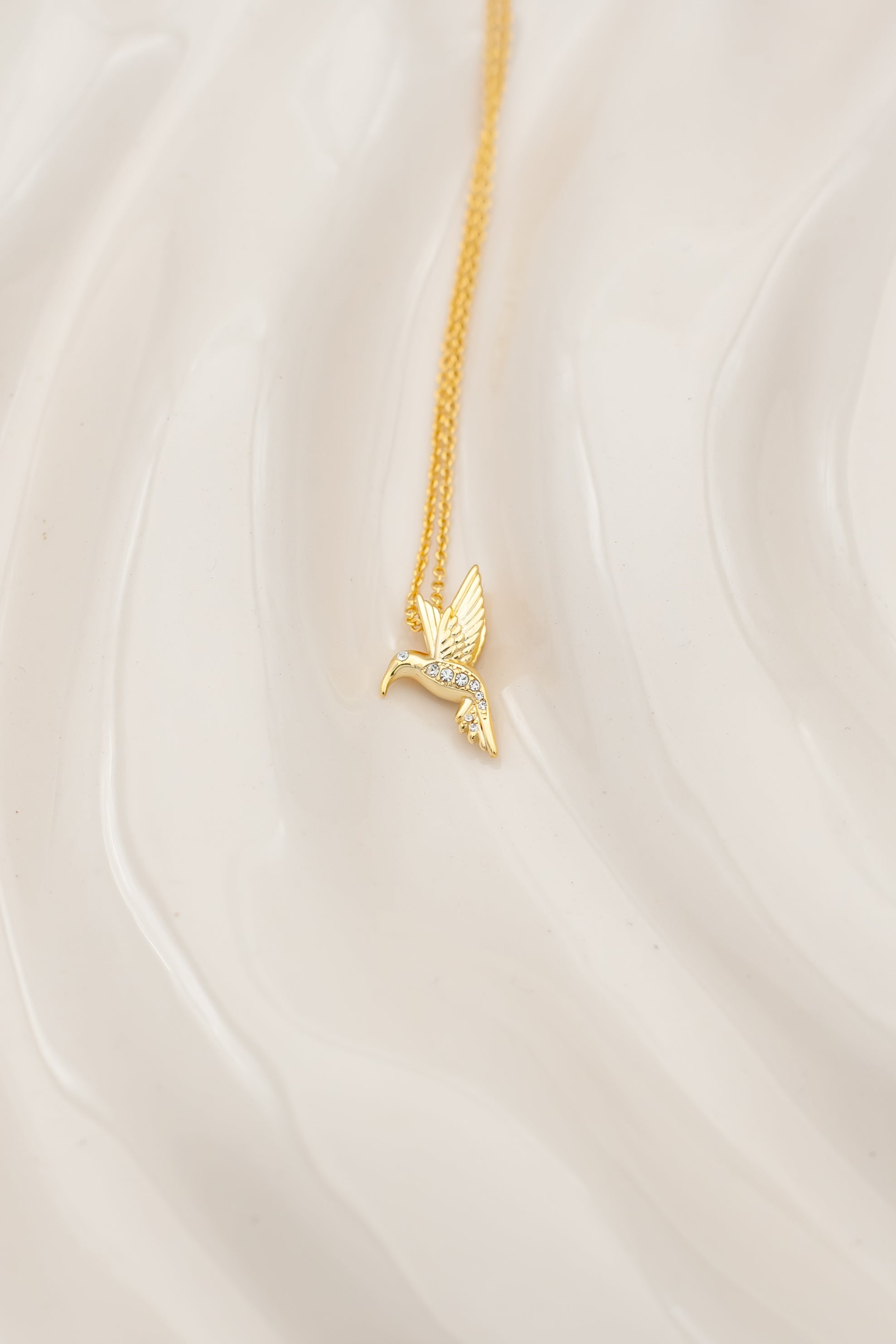 Hummingbird crystal necklace