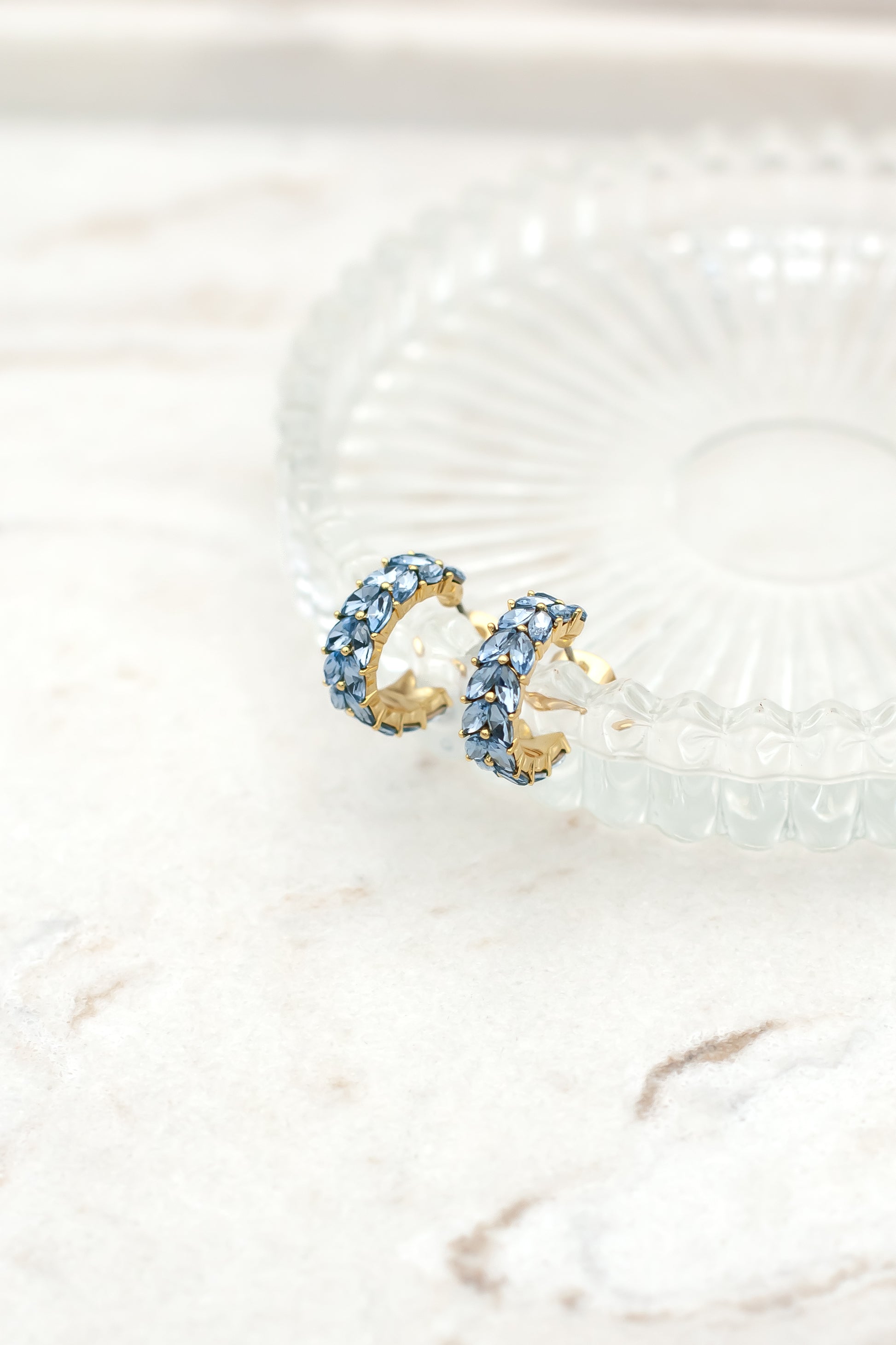 Lorenza crystal earrings blue