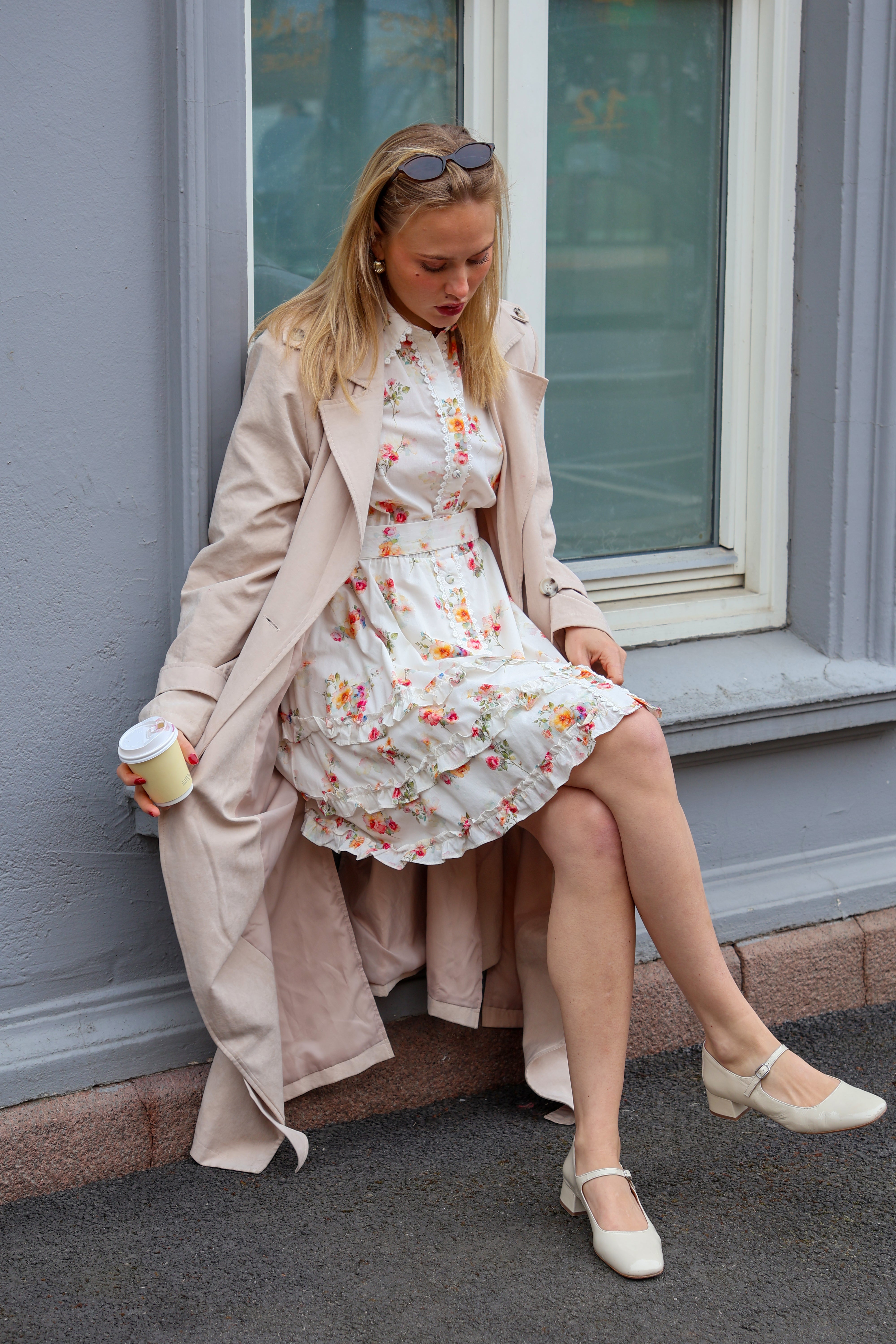 Secrets by B -Sara dress white - red flowers
