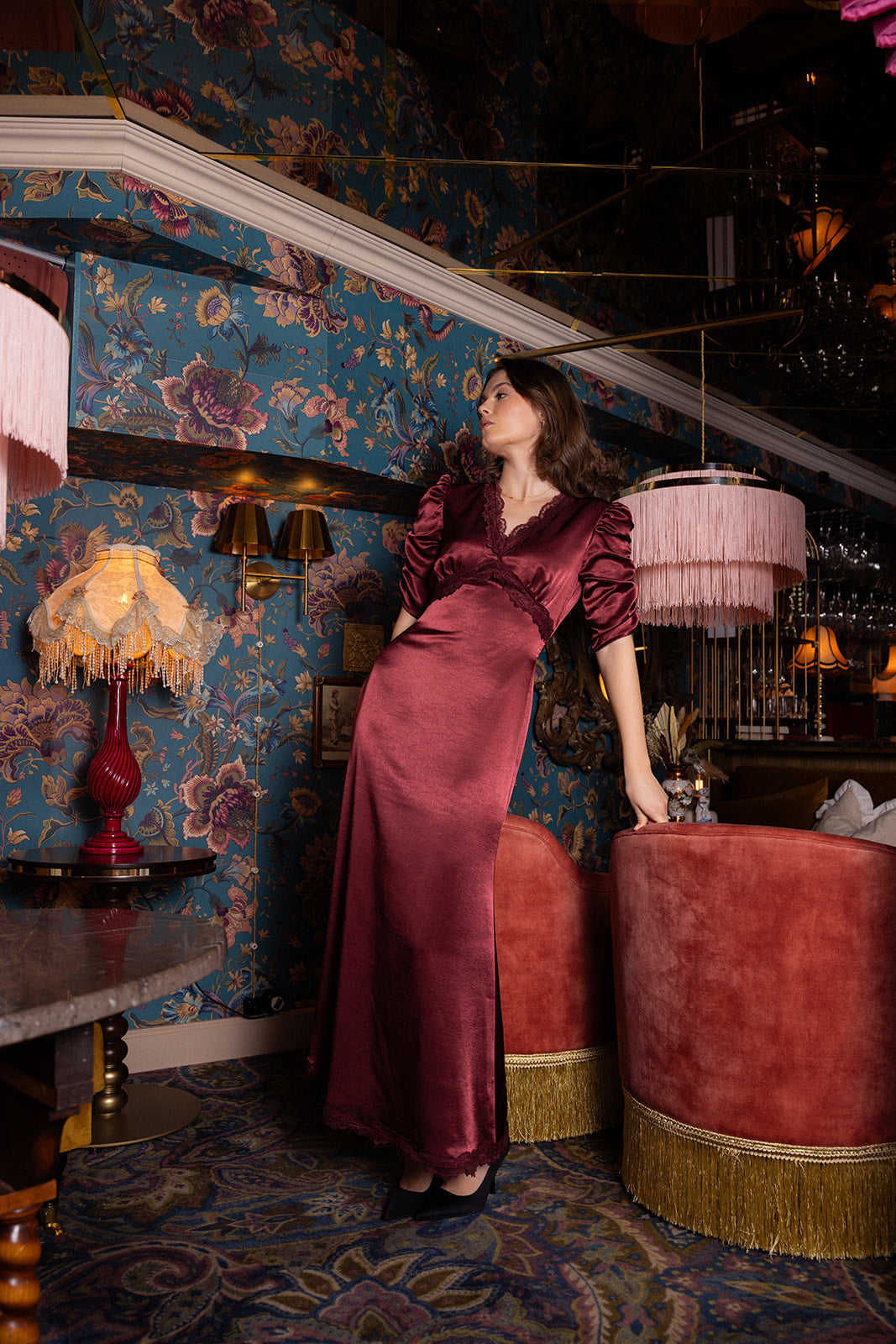AW26 Rosalie dress burgundy