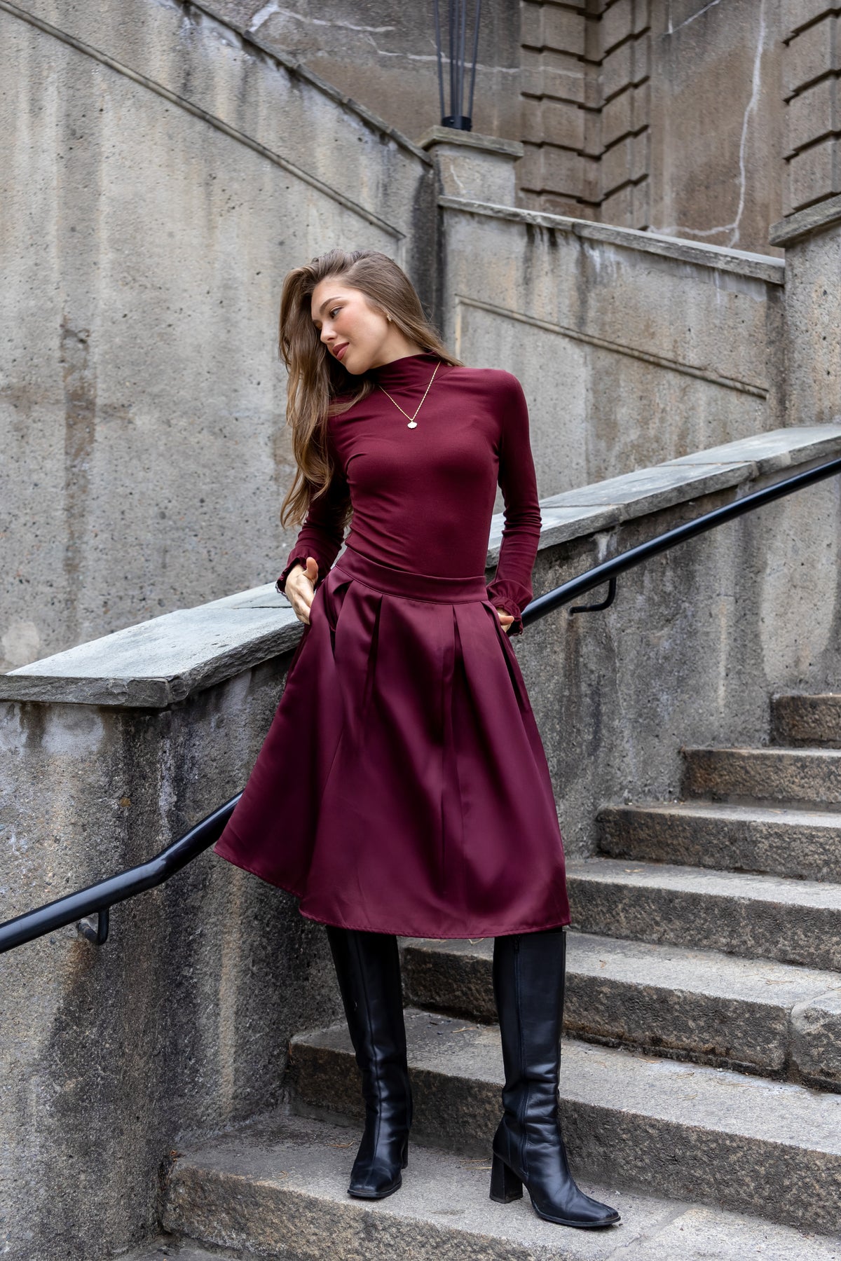 Secrets by B AW26 Vera skirt burgundy