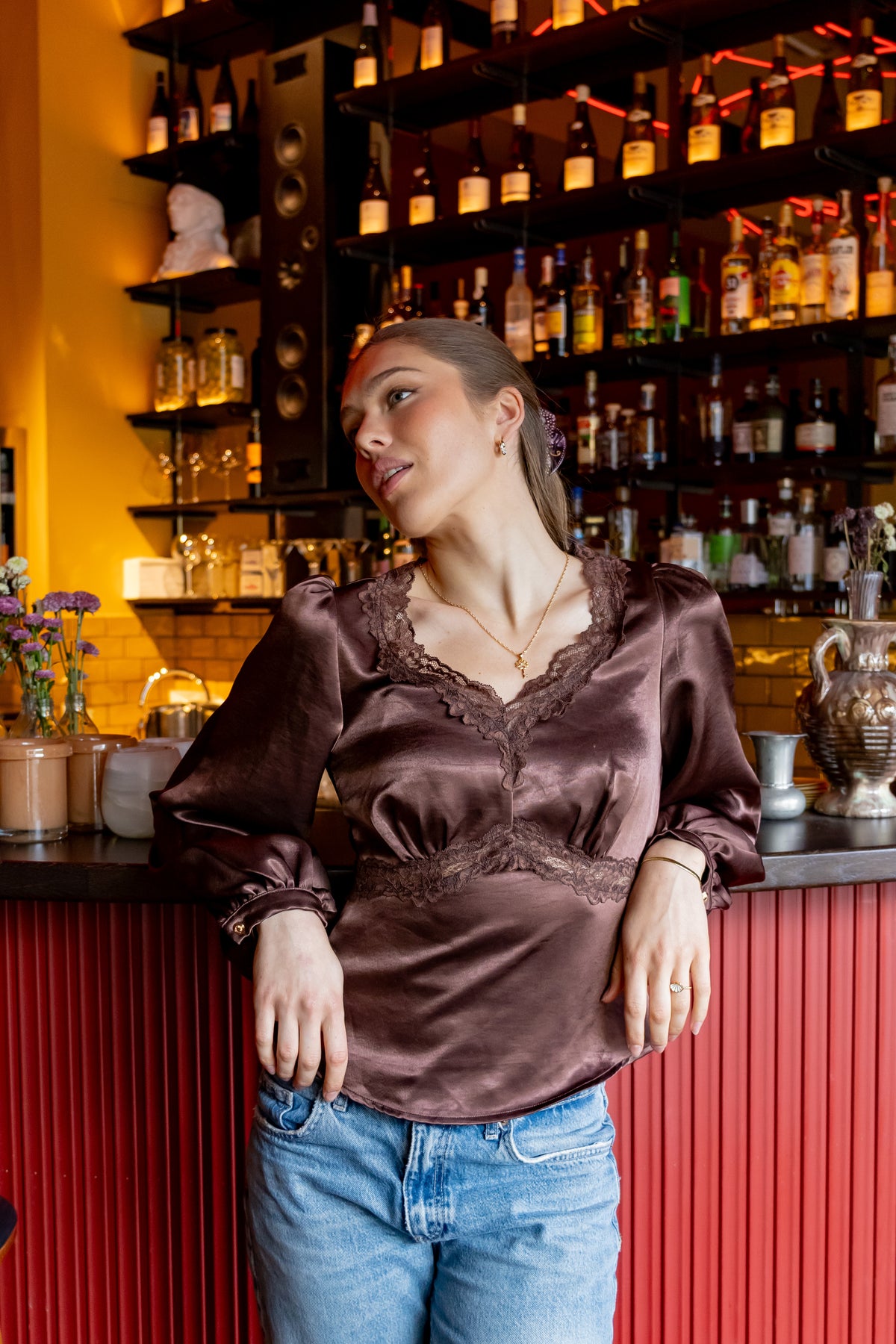 Secrets by B AW26 Rosalie blouse brown